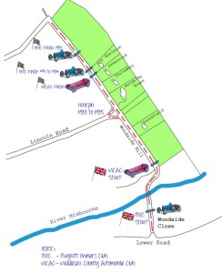 Close-up map of hill climb route