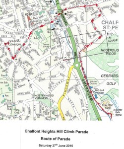 Map of hill climb route